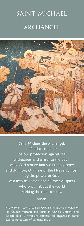 Saint Michael, Archangel, defend us in battle, Vert