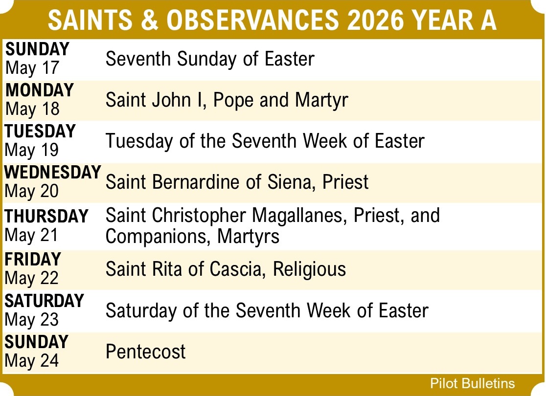Readings, 7th Sunday of Easter, Saints and Observances, Year A, 2026