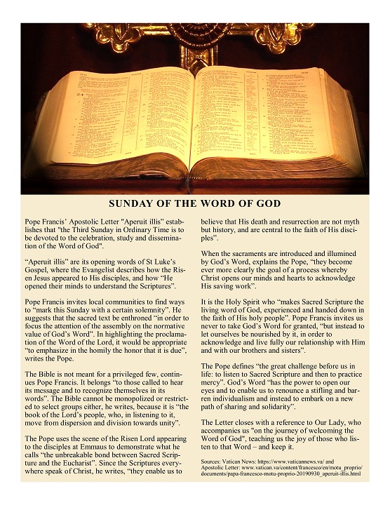 Pope Francis on Word of God Sunday