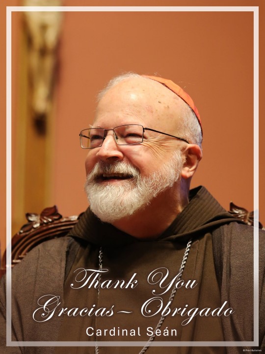 Cardinal Sean, Thank you, Full, English-Spanish-Portuguese