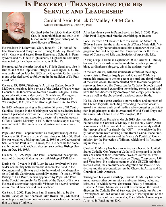 Cardinal Sean, In Prayerful Thanksgiving for his Leadership and Service, Image file