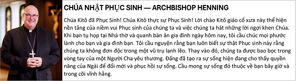 Clipart, Boston Archdiocese, Archbishop Henning message for Easter, Vietnamese, full page width