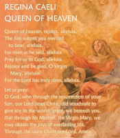 Prayer, Regina Caeli, Queen of Heaven, English