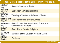 Readings, 7th Sunday of Easter, Saints and Observances, Year A, 2026