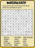 Sunday Funday Children's Activity, Wordsearch
