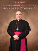 Bulletin Cover, BC_BostonArchbishop-elect_HenningJ1FullENESPT, Welcome Archbishop-elect Henning, English, Spanish, and Portuguese