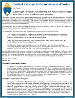RCAB Content, August 5, 2024, Cardinal Sean letter to the Archdiocese of Boston on the appointment of  Archbishop-elect Richard G. Henning as the next archbishop of Boston, English , Spanish and Portuguese