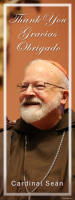 Cardinal Sean, Thank you, Vertical half-page, English and Spanish and Portuguese
