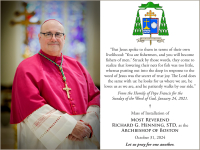 Archbishop Henning Prayer Card - Installation October 31, 2024