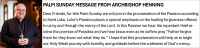 Clipart, Boston Archdiocese, Archbishop Henning message for Palm Sunday, English, full page width