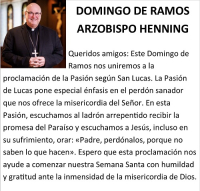Clipart, Boston Archdiocese, Archbishop Henning message for Palm Sunday, Spanish, half page width