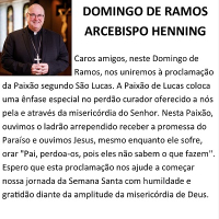 Clipart, Boston Archdiocese, Archbishop Henning message for Palm Sunday, Portuguese, half page width