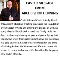 Clipart, Boston Archdiocese, Archbishop Henning message for Easter, English, half page width