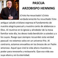 Clipart, Boston Archdiocese, Archbishop Henning message for Easter, Spanish, half page width