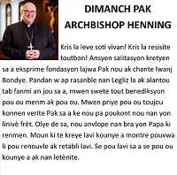 Clipart, Boston Archdiocese, Archbishop Henning message for Easter, Haitian Creole, half page width