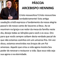 Clipart, Boston Archdiocese, Archbishop Henning message for Easter, Portuguese, half page width